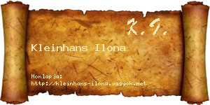Kleinhans Ilona névjegykártya